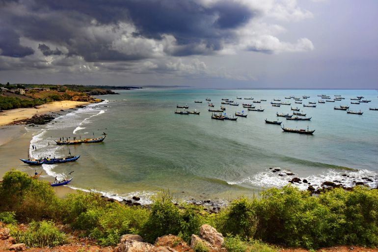 Coastal landscape at Senya Beraku, Ghana Central Region