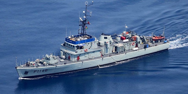O navio patrulha NRP ZAIRE, está baseado em S. Tomé e Príncipe. (imagem Marinha Portuguesa)