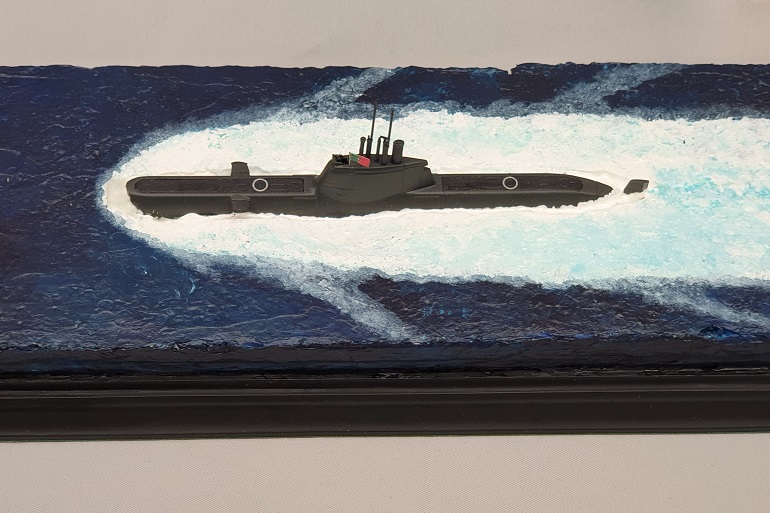 O submarino português NRP TRIDENTE à escala 1/350, por Luís Filipe Resende Ferreira (imagem Rui Matos)