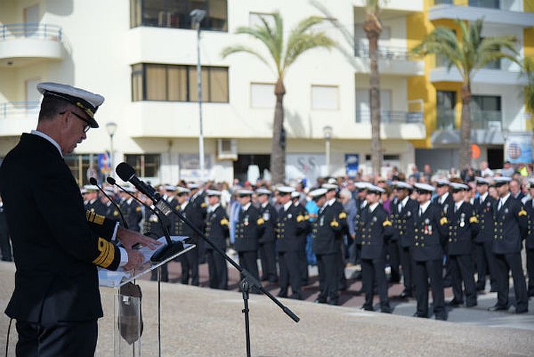 O VAlm Sousa Pereira, na qualidade de CGPM durante as comemorações do centenãrio da PM, que teve lugar em Quarteira, em novembro de 2019 (imagem AMN)