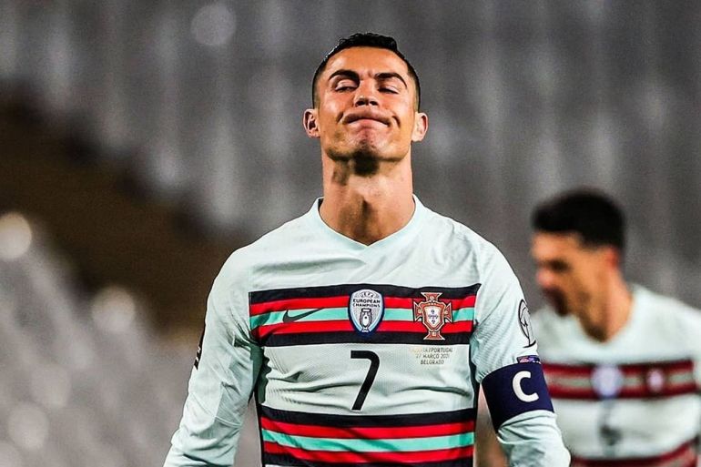 Cristiano Ronaldo no jogo de apuramento para o EURO 2020, em Belgrado, em 27 de março de 2020 (Imagem de Qian Xie por Pixabay)
