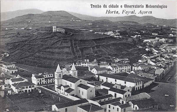 Trecho da cidade da Horta e observatório meteorológico, c. 1910