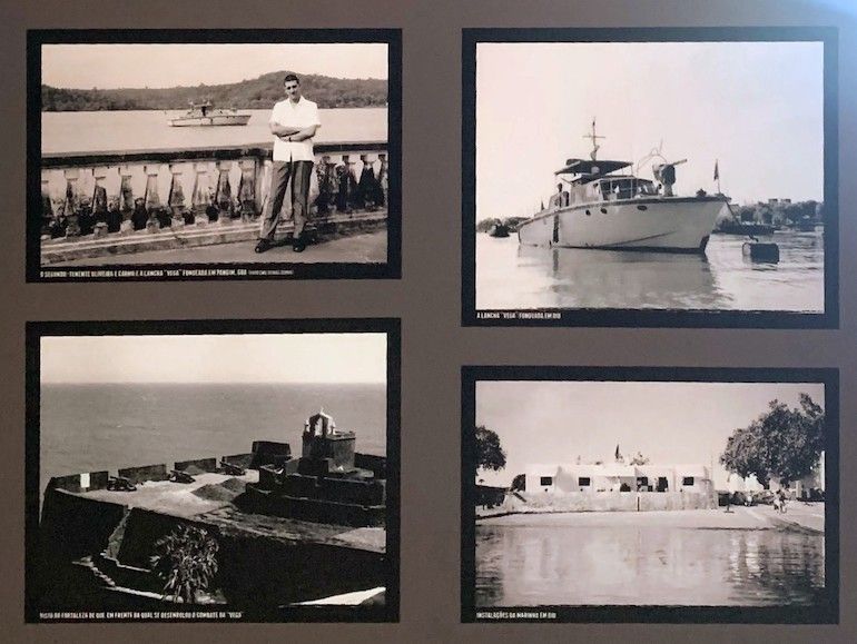 Imagens de Oliveira e Carmo e do seu navio, Diu e as instalações navais em Diu